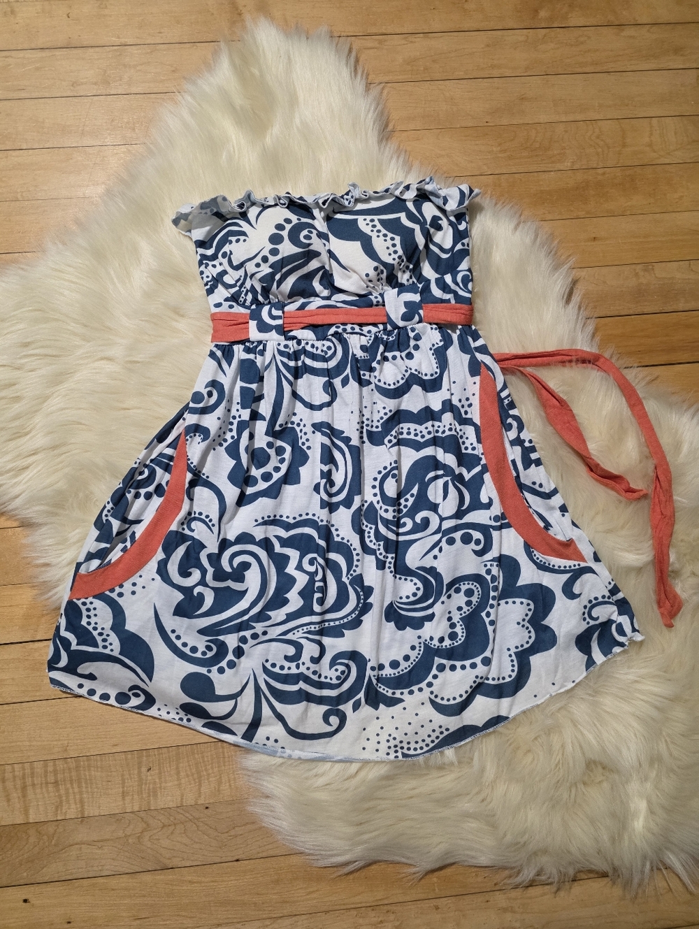 Women’s Y2K Wet Seal Baby Doll Empire Waist Floral Strapless Top/Dress Size XS